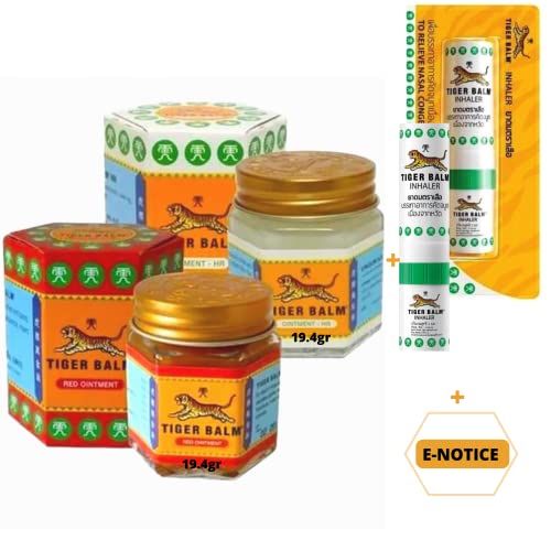 Le véritable baume du tigre , Anti douleurs, anti inflammatoire, Rouge + Blanc r+Inhaleur respiratoire, Mal de dos,Douleurs musculaires Articulaires,Produit authentique