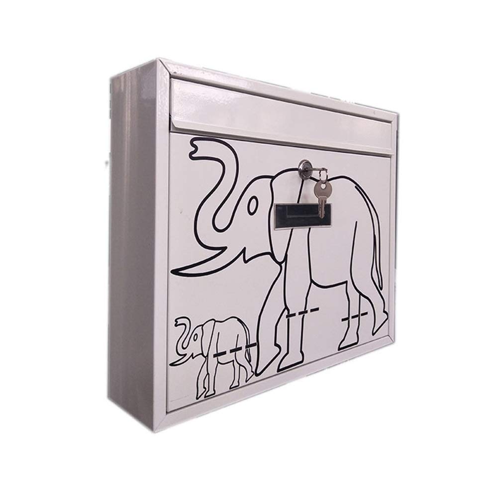 Skrzynki pocztowe List do montażu na ścianie zewnętrznej Iron Art Duża zamykana, odporna na warunki atmosferyczne skrzynka na listy Skrzynka pocztowa 360x90x310mm (d jeden rozmiar)