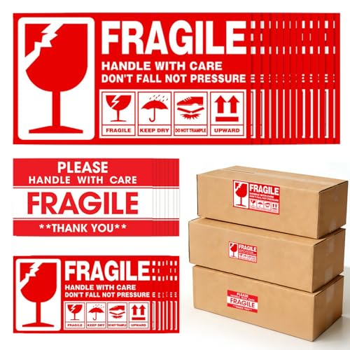440 Adhesivo Frágil Handle Pegatinas With Care De Advertencia De Objetos Fragil Llamativo Pegatinas de Advertencia Inicio Mudanza Etiquetas Paquete de Envío - FRAGILE