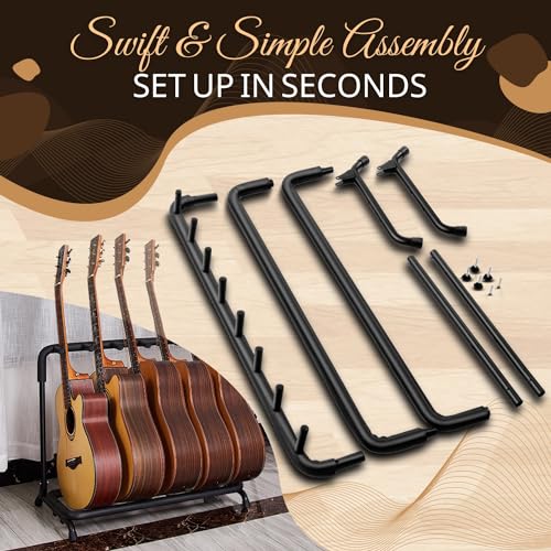 Flexzion Support de 7 Supports Multiples pour Guitares – Support Universel Pliable et rembourré – Emplacement pour Basse – pour Guitares acoustiques électriques et Instruments de Musique - Les Beatles, Paul McCartney, John Lennon, RIngo Starr, George Harrison Flexzion Support de 7 Supports Multiples pour Guitares - Support Universel Pliable et rembourré - Emplacement pour Basse - pour Guitares acoustiques électriques et Instruments de Musique – Image 8