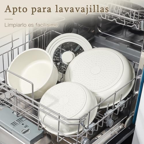 Miniatura 3 de GiPP Juego de Sartenes y Cacerolas con Revestimiento Cerámico Antiadherente - Juego de 15 Piezas con Asas Desmontables, Sin Sustancias Tóxicas, Apto Para Inducción, Horno y Lavavajillas