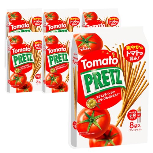 プリッツ トマト 110g(8袋入り)×6個 スナック菓子 プレッツェル エクストラバージンオリーブオイル 江崎グリコ glico pretz tomatoのサムネイル