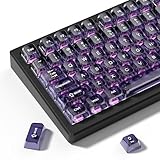 dagaladoo Clear keycaps,Transparent Keyboard keycaps,Jelly Key caps Set,Shine Through keycap，MDA Profile Keyboard caps for Mx Switches Mechanical Keyboard(Purple)