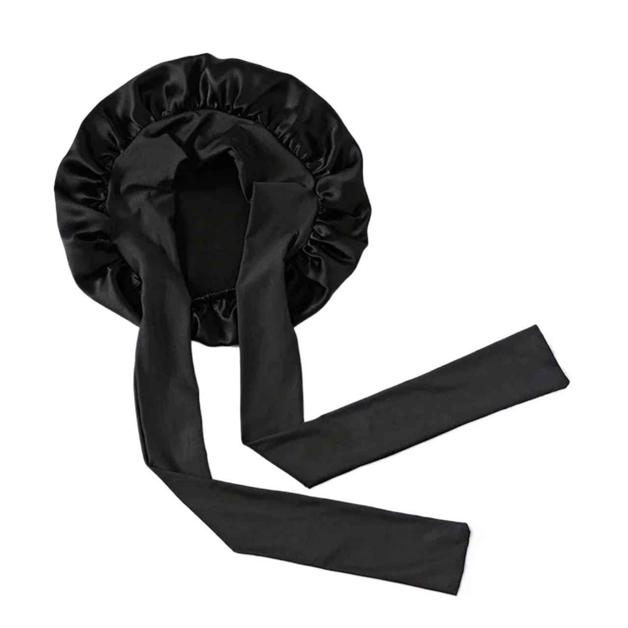 Seidenhaube Haarpflege Maulbeerseide-Schlafmütze for Frauen, große Schlafmütze mit breitem elastischem Bindeband for lockige Dreadlock-Zopf-Haarpflege(Black)