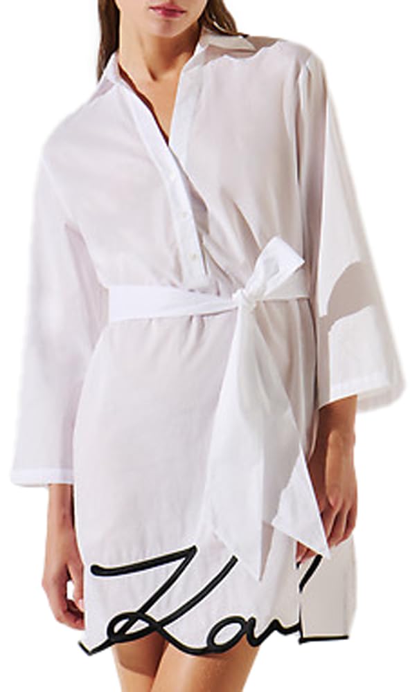 Karl Lagerfeld Women Karl Dna Signature Beach Dress White M