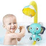 SUNWUKING Baby Bath Toys Electric Shower - Bath Shower Head for Kids Sucker Electric Shower Rain Head Kids Bathing Time Toddlers Game Elephant Animal Toy 4 X 1.5V AAA Required (Not Included)