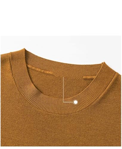 Men's O-Neck Knitted Short Sleeved Business Casual Sweater Pullovers4