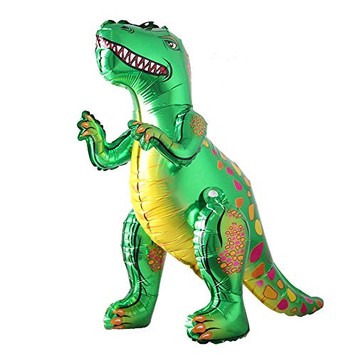 3D Dinosaur Balloons Foil Standing Green Dinosaur Tanystropheus Dragon Wedding Baby Shower Birthday Party Decoration Supplies Boy Kids Toys Gift (3D Tyrannosaurus Green) #TOP23