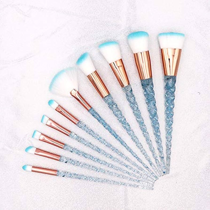 Amazon.co.jp: 10 個ブルーメイクブラシセットパウダーアイ