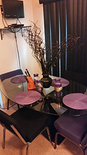 Doupoo Round Place Mats For Kitchen Table,Vinyl Woven Placemats Heat Resistant Table Mats Set Of 4 (4, Purple) #TOP4