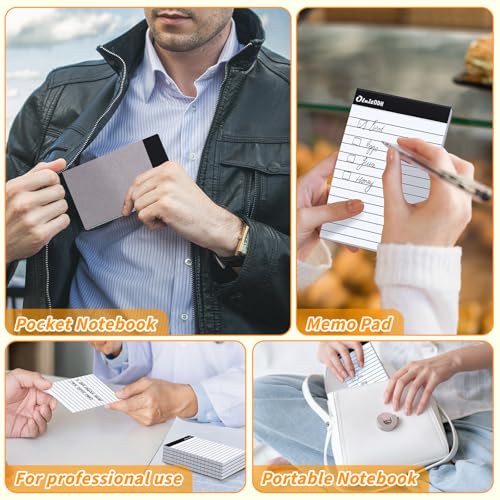 Image of Oleitodh 3x5 Notepads - 48 Pack White Memo Pads Small Writing Pads with Perforated Lined Pages, Mini Note Pads 30 Sheets per Lined Note Pads 3x5, Pocket Notepads for Office School Home Supplies