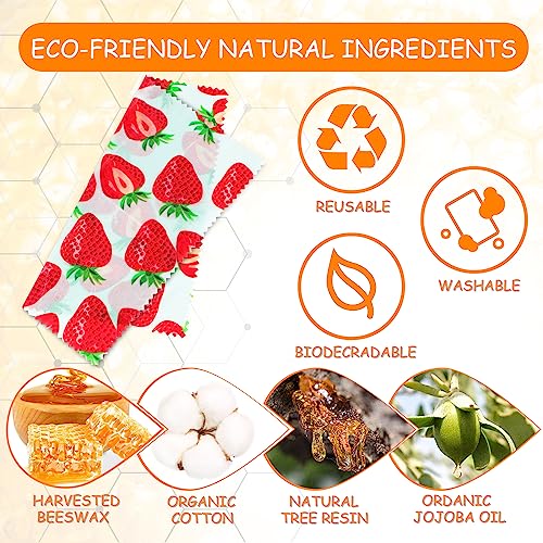 Reusable Beeswax Wrap, 11 Pack Eco-Friendly Beeswax Wraps For Food, Organic, Sustainable, Biodegradable, Zero Waste, Plastic-Free Food Storage - Image 3
