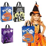 FINGOOO ハロウィン ギフトバッグ ラッピング袋 特大 幅30×高40×マチ15CM・3枚入り 大きい 手提げ 不織布 プレゼント 贈り物 かわいい (A)