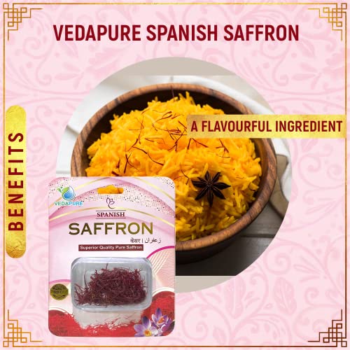 Vedapure Natural & Pure Mongra Saffron/Kesar/Keshar - 1G #TOP3