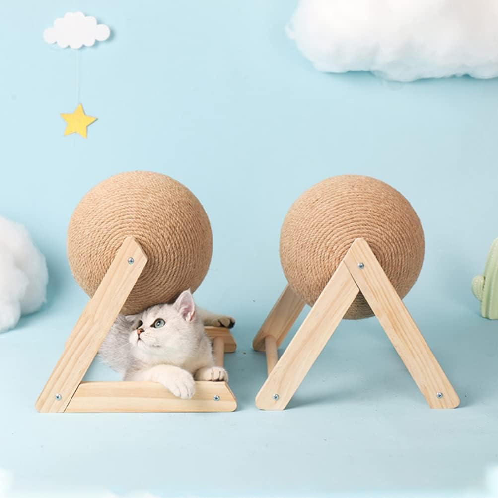 1pcs Cat Scratching Ball with Stand: Interactive Sisal Ball Cat Toy for Cats& Kittens&Dogs&Puppy
