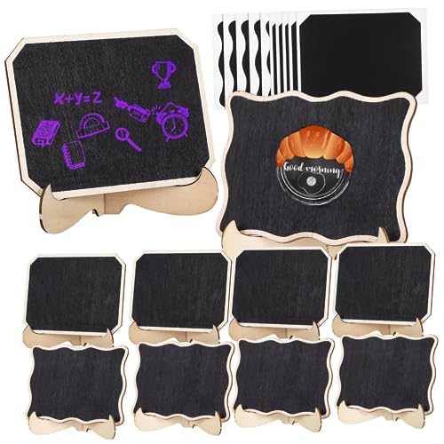 JEWEDECO 1 Juego Marcador De Mesa Letrero De Oficina Etiquetas De Pizarra Pizarras Pizarra Led Pizarra De Borrado En Seco De Placa De Etiqueta Superficie De La Mesa Madera