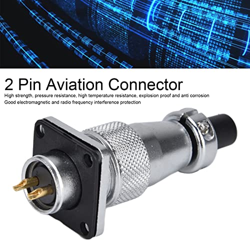 Conector de aviación metálico Tyenaza 2 pines zinc miniatura 3