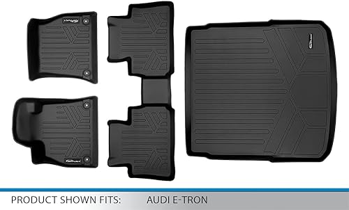 Miniatura 6 de SMARTLINER Juego de alfombrillas y revestimiento de carga de 2 filas para todo tipo de clima, compatibles con Audi e-tron S Sportback 2022-2023