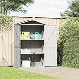 Geräteschuppen Gartenhaus Schrank,Gerätehaus Anthrazit 116x45x175 cm Verzinkter Stahl,Für Rasenmähroboter