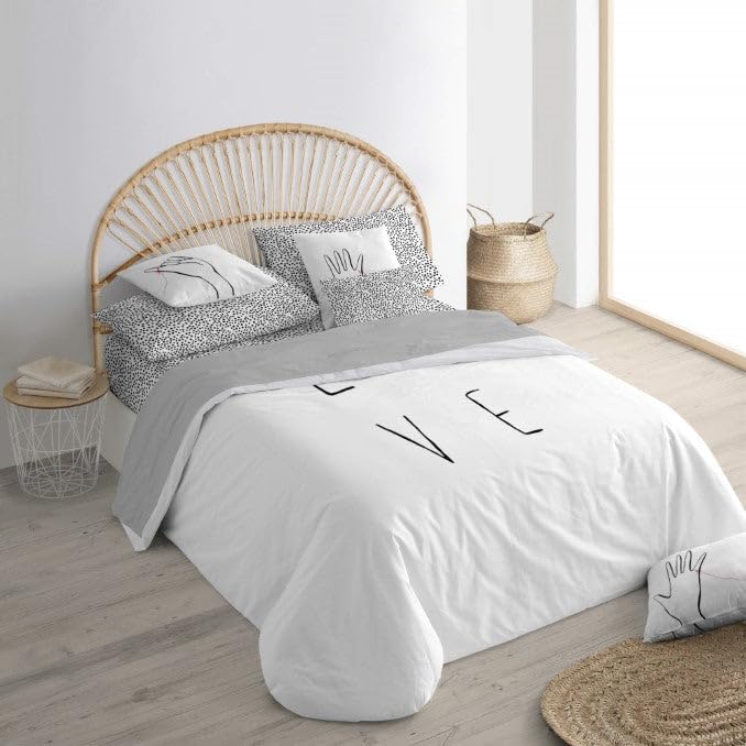 Housse de couette en coton Belum Love pour lit 135/140 : fini la couette qui glisse la nuit
