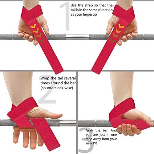 Image of WARM BODY COLD MIND Lasso Lifting Wrist Straps for Cross Training - Rated at 770 lb - Hand Wraps for Olympic Weightlifting, Powerlifting, Weight Lifting, Bodybuilding Strength Deadlift Gym Bar, Cotton