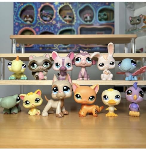 Zbqapfgyr GFVC3 Pet Shop Pack Random 4Pcs Lps Toys And 10Pcs Accessories, Mini Animal Toy Cute Collie Short Hair Cat Great Dane Cocker Spaniel Dog For Girls Action Figures Toys thumb #1