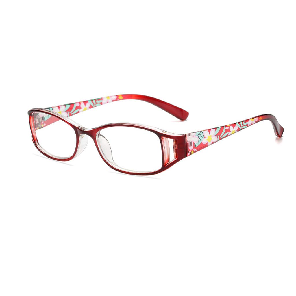 Wygodne damskie okulary do czytania, modne damskie prostokątne oprawki do okularów, okulary blokujące niebieskie światło (3 szt.) (Color : Red, Size : 2.5)