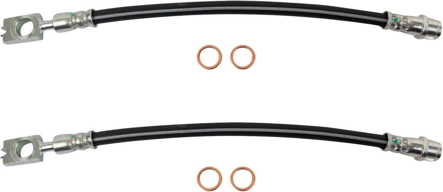 TRQ Rear Brake Hose Set Compatible with 2002-2009 Audi A4 A4 Quattro 2004-2009 S4