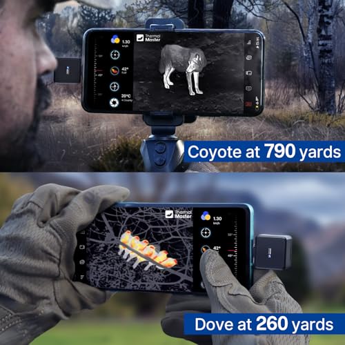 Thermal Master Wärmebildkamera Jagd T2 Pro Nachtsichtgerät Wärmebild-Monokular 1579 Yards Erkennen Wärmebildkamera Outdoor 15x Zoom, mit Taktischem Griff und Scope Mount, Android-Version