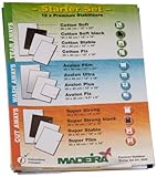 Es enthält Original-Testmuster von allen 12 Madeira Premium Stickvlies-Qualitäten