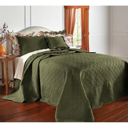 BrylaneHome Bedding Lightweight All Season Florence Quilted Oversized 100% Cotton Ultra Supreme...