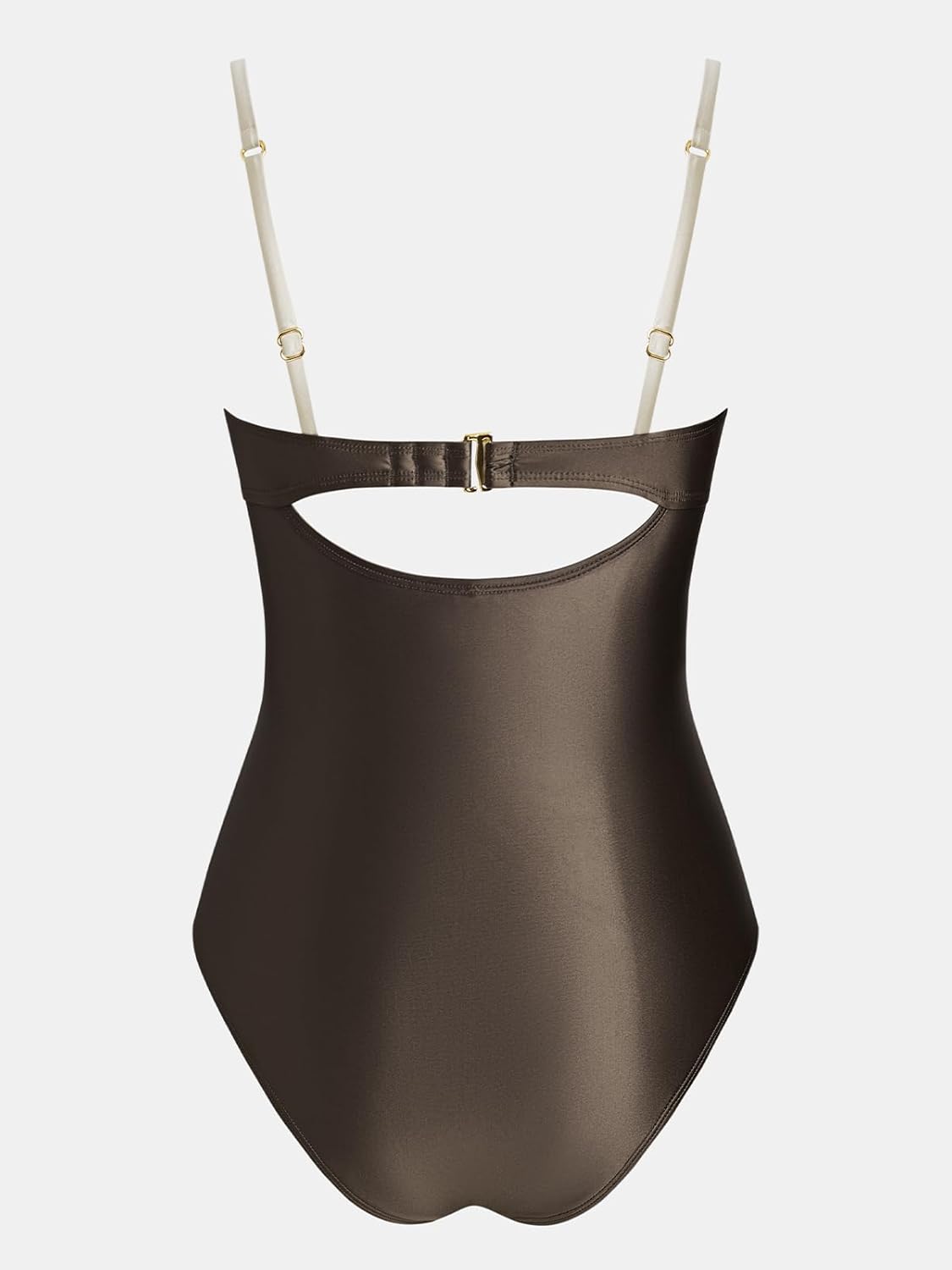 CUPSHE Women's One Piece Swimsuit Sexy Cutout Color Block Bathing Suit Golden O Ring Linked Swimwear Back Hook - Image 7