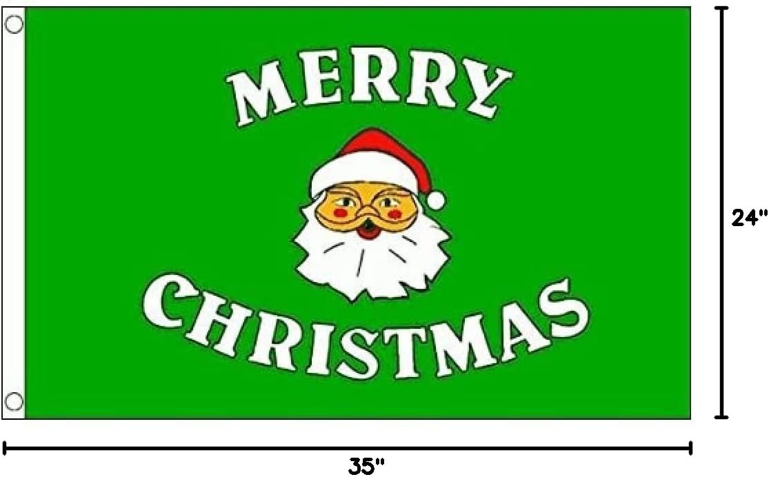 AZ FLAG - Merry Christmas Green Flag - 2x3 Ft - 100D Polyester Merry Christmas Banner with Two Metal Grommets - Fade Resistant - Vivid Colors - 2' x 3' Feet - 90x60 Cm - Image 2
