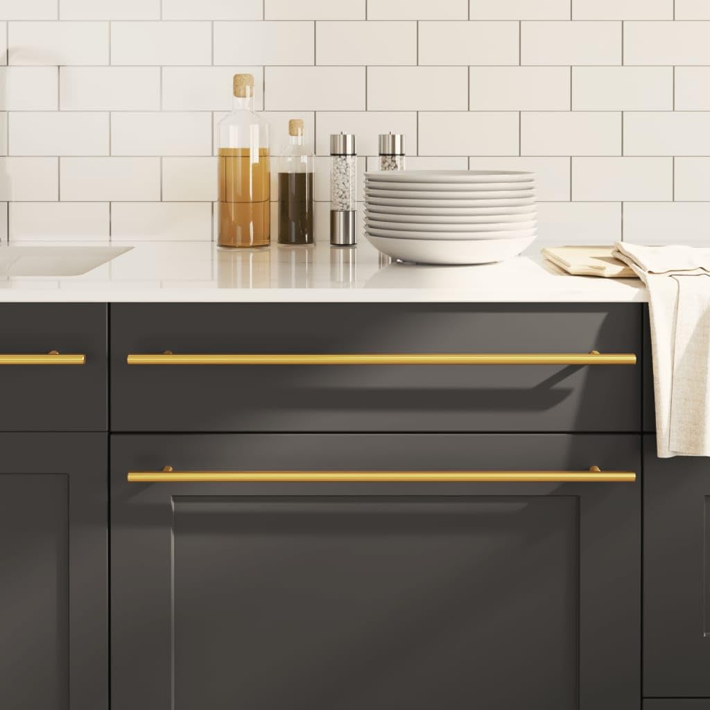 Möbelgriffe 10 Stück Golden 480 mm Edelstahl Schubladengriffe Türknäufe Möbelbeschläge für Schrank, Kommode, Küche, Bad, Schlafzimmer, Wohnzimmer, DIY, Renovierung, Upcycling