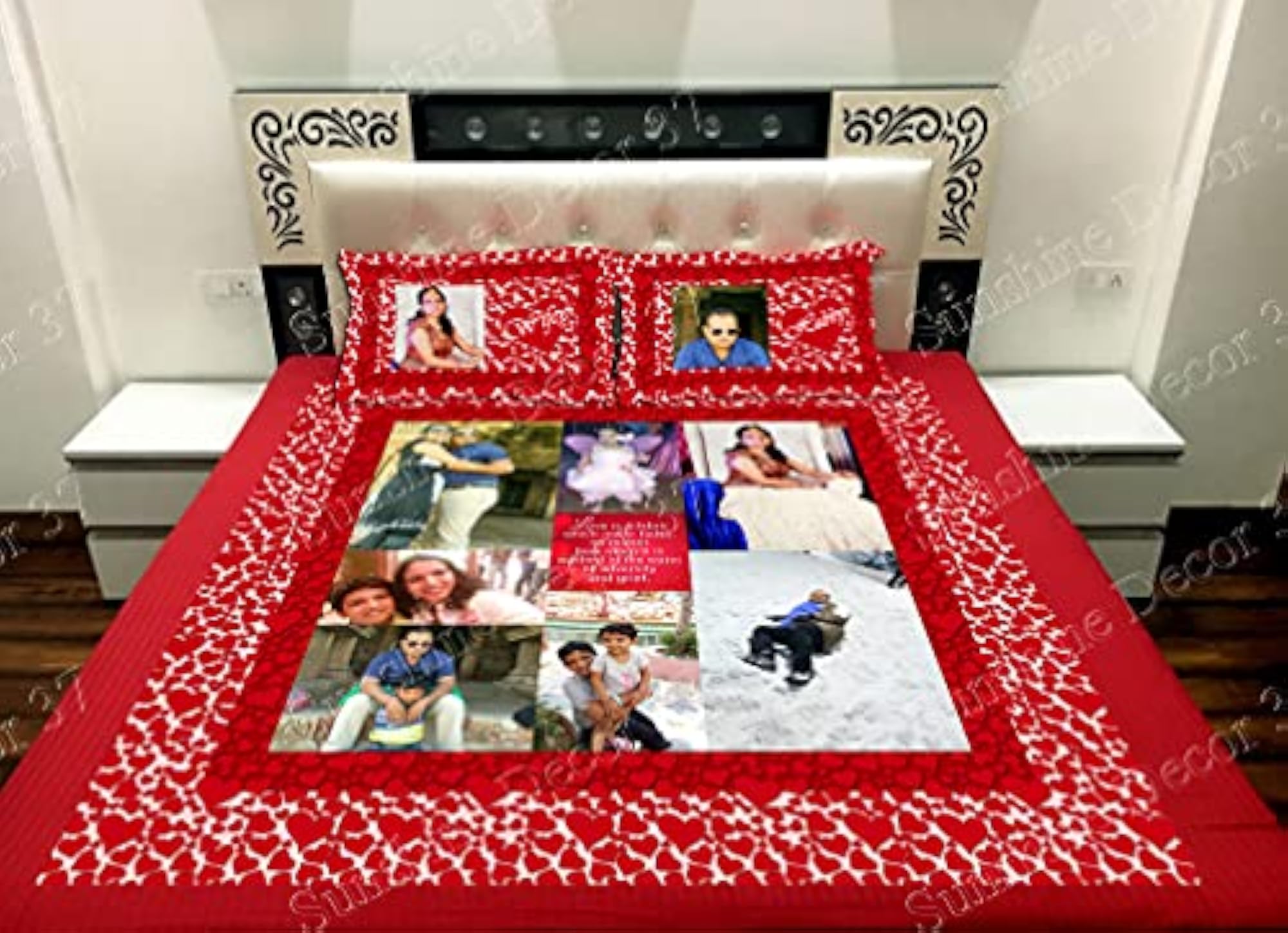 Personalized Photo Print Bedsheet for Double Bed, 100% Cotton