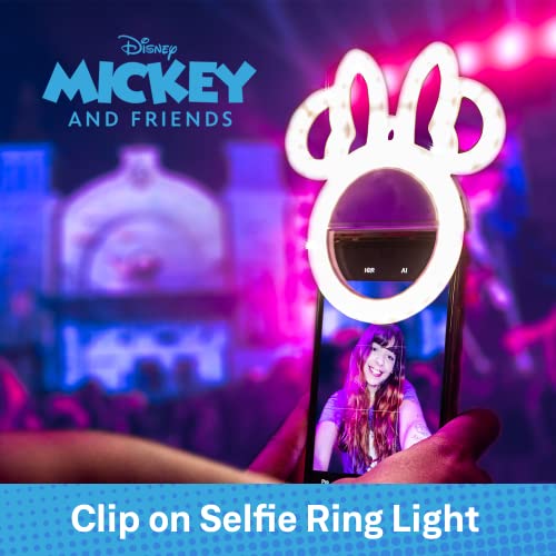 Disney-Minnie-Mouse-Clip-On-Selfie-Ring-Light-for-Phone-Rechargeable-LED-Ring-Light-for-iPhone-and-Other-Devices-Small-Ring-Light-Clip-On-Selfie-Light-3-Light-Settings-Disney-Selfie-Light-Ring