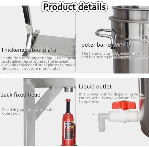 Commercial Stainless Steel Fruit Press, Multifunctional Manual Juicer for Grape, Apple, Berry & Vegetable Juice, Hydraulic Food Extractor for Home & Restaurant Use