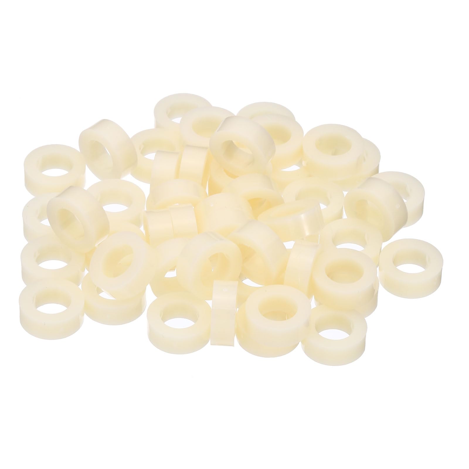 PATIKIL M8 Round Spacer Washer Set, 100 Pcs 8.2mm ID, 14mm OD, 5mm Length Plastic Standoff for M8 Screws