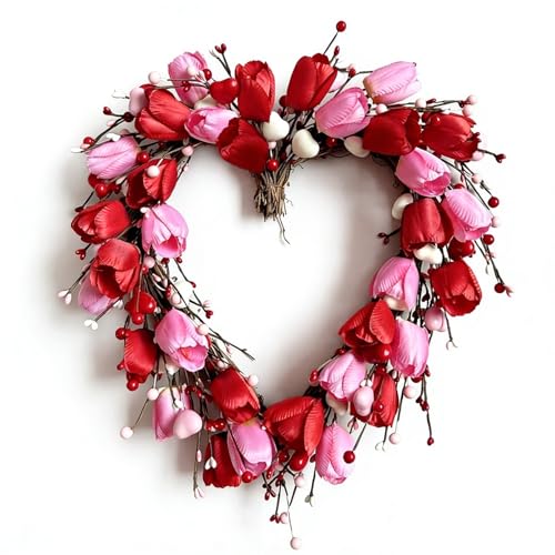 COEWUR Pink Rose Wreath Spring Wreaths for Front...