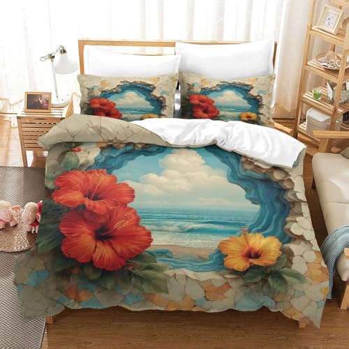 Housse de couette hypoallergénique microfibre 3D 135x200 - 3