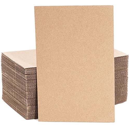 Image of Juvale Corrugated Cardboard Sheets - 6 x 9 in, 2 mm Thick, Brown, Pack of 50 - Book Binding Materials & Thin Cardboard Sheets for Crafts & Mailer Dividers & Backing Board