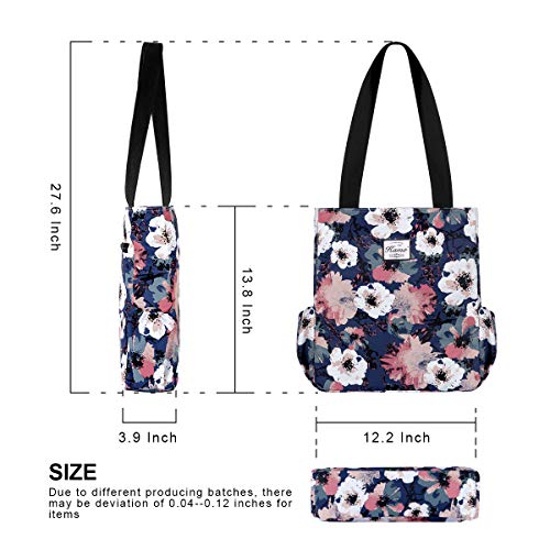 Image of KAMO Floral Tote Bag - Waterproof Lightweight Handbags Travel Shoulder Bag for Hiking Yoga Gym Swimming Travel Beach