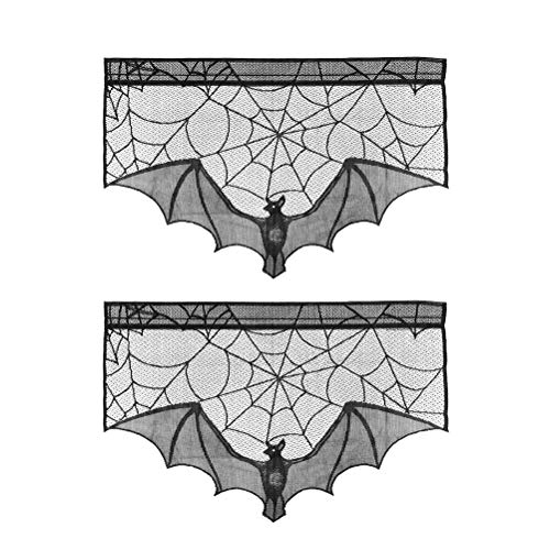 Halloween 2PCS Lareira Decoração de Pano de Lareira de Taco de Aranha Pano de Renda para Sala de Est