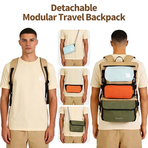 Mochila desmontable para portátil FLYINGFOX beige ligera miniatura 2