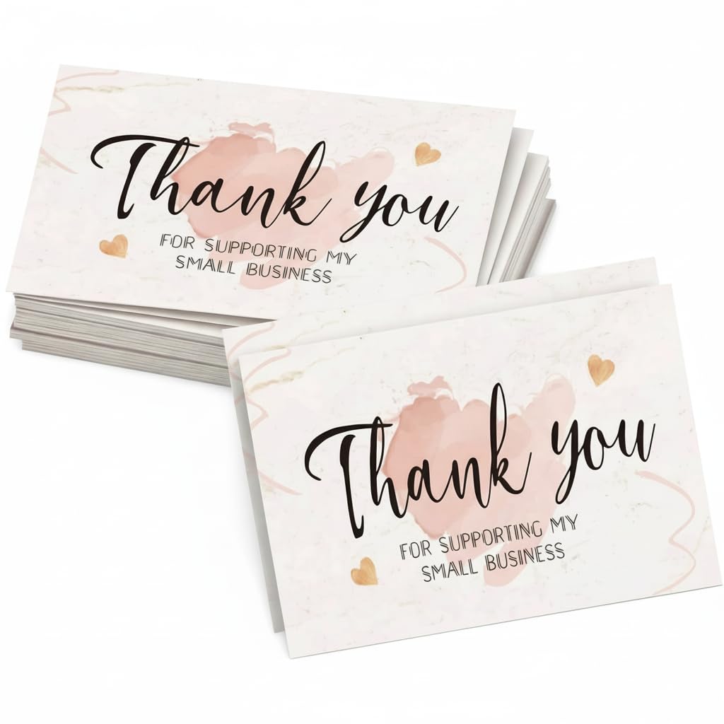 100 Pack Thank you cards, Thank you greeting cards, Special Appreciation Card, Minimalist Small Thanks Greeting Cards, designed watercolour design thank you cards, for Teachers, Weddings, Christmas