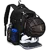 DSLEAF Basketball Bag Backpack, Soccer Bag Backpack with External Ball Net, Basketball Equipment Bag with Separate Shoe Space for Basketball, Soccer, Volleyball, Sport Training