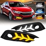 VGETTING Daytime Running Lights For Honda Civic 10th Gen Sedan 2016 2017 2018 Fog Light 3 Colors DRL