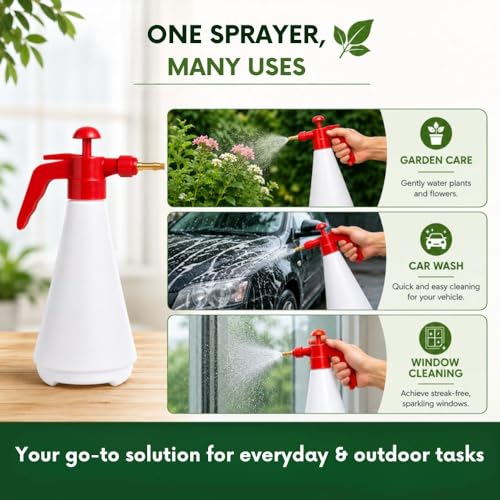 Image of Urban Upvan 1L Multipurpose Classic Sprayer Hand Powered Water Spray Bottle for Gardening Sanitising Car & Bike Wash Home & Garden