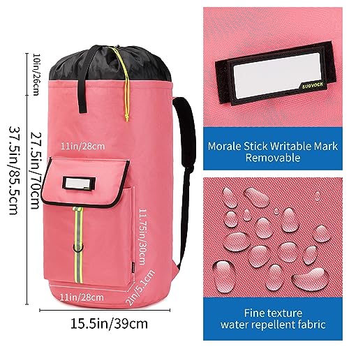Image of laundry bag backpack,extra-large heavy duty laundry bags,laundry backpack for college students,drawstring closure (bright red Laundry Backpack)