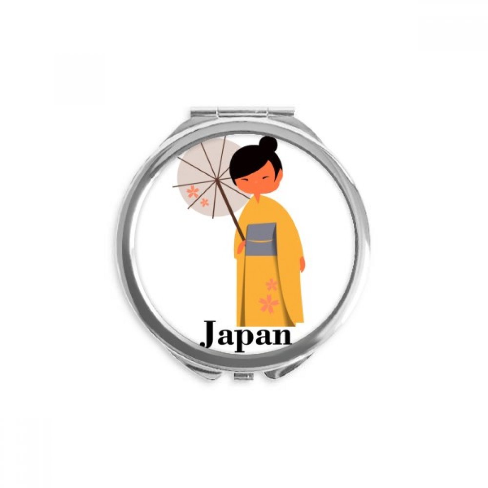 Espejo portátil de maquillaje para bolso con diseño tradicional de Japón y forma redonda 5